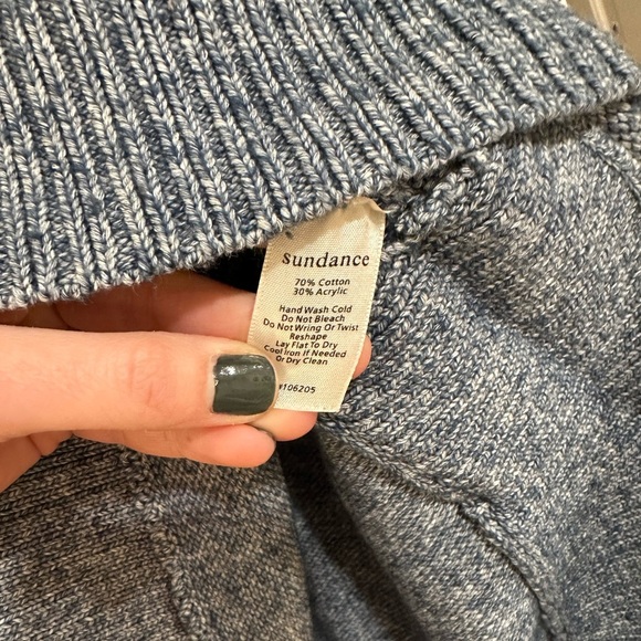 Sundance Valeria Women’s Sweater Small Round Hem Side Slit Vented Pullover Blue - Picture 8 of 10